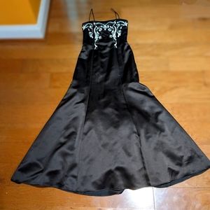 Jessica Mcclintock brown satin evening gown